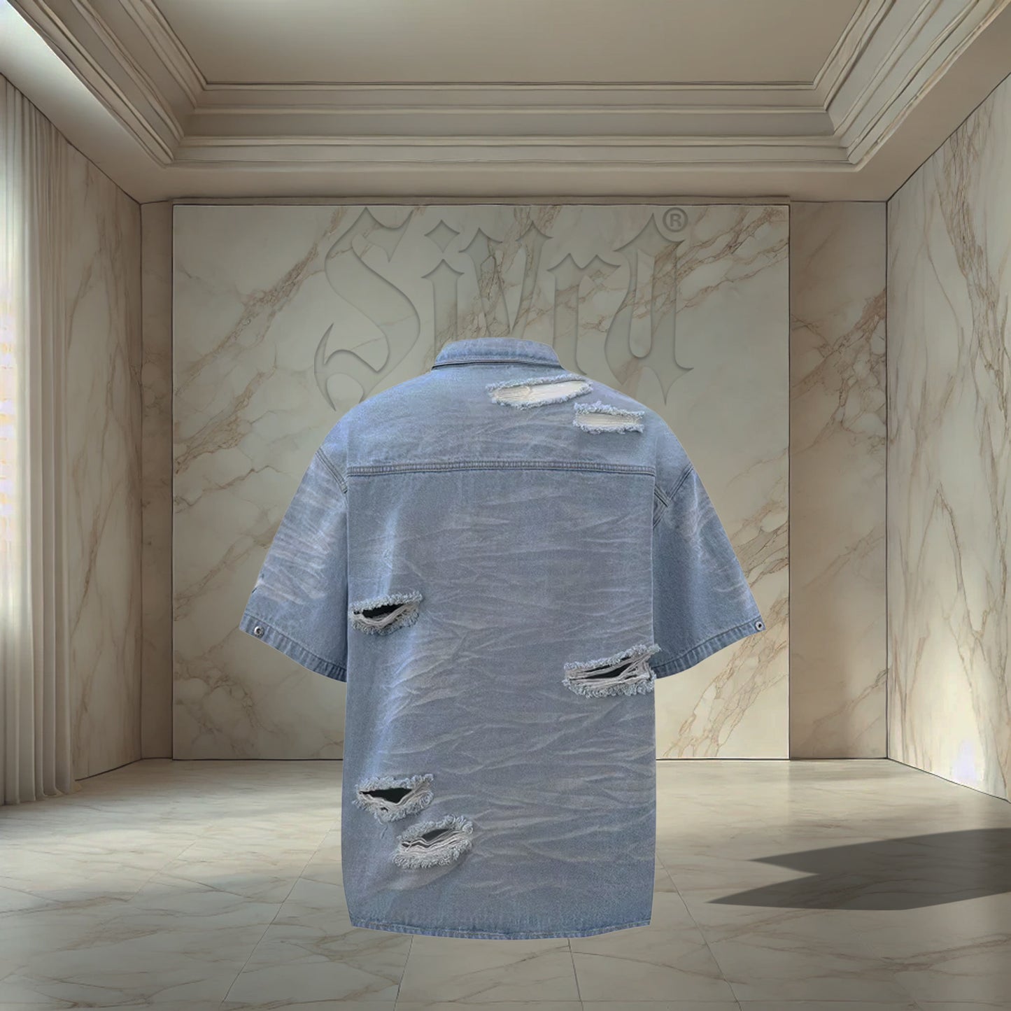 Blue Distressed Shirt