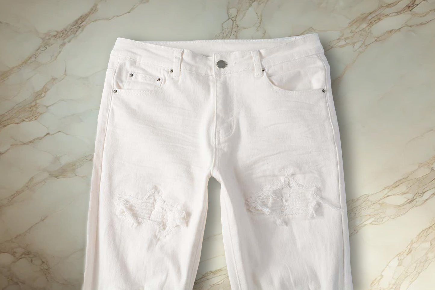 White Distressed Denim