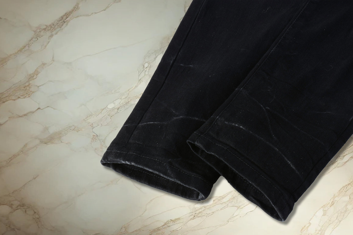 Black Turquoise Patch Denim