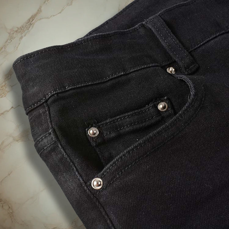 Black Distressed Denim
