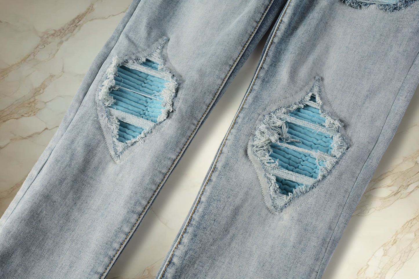 Turquoise Patch Denim