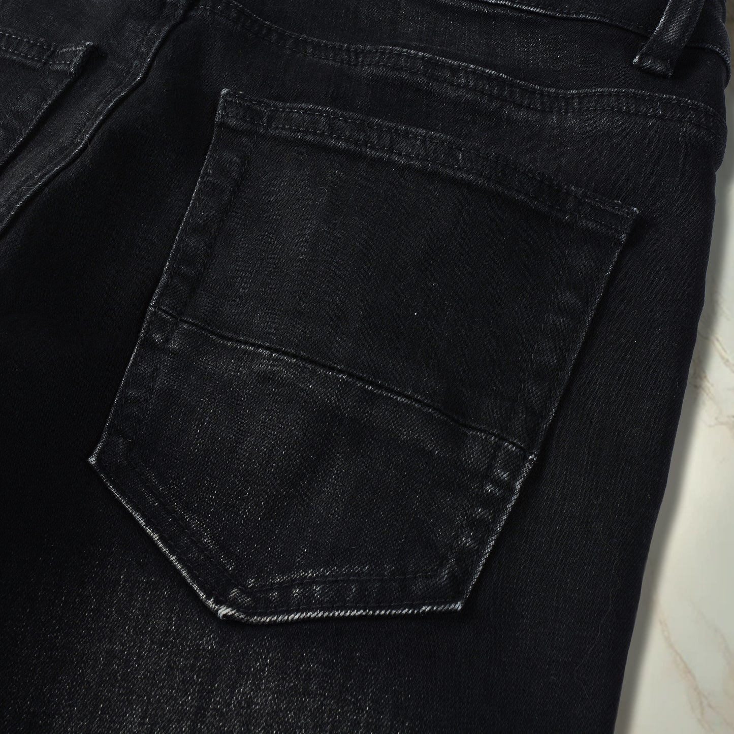 Black Turquoise Patch Denim