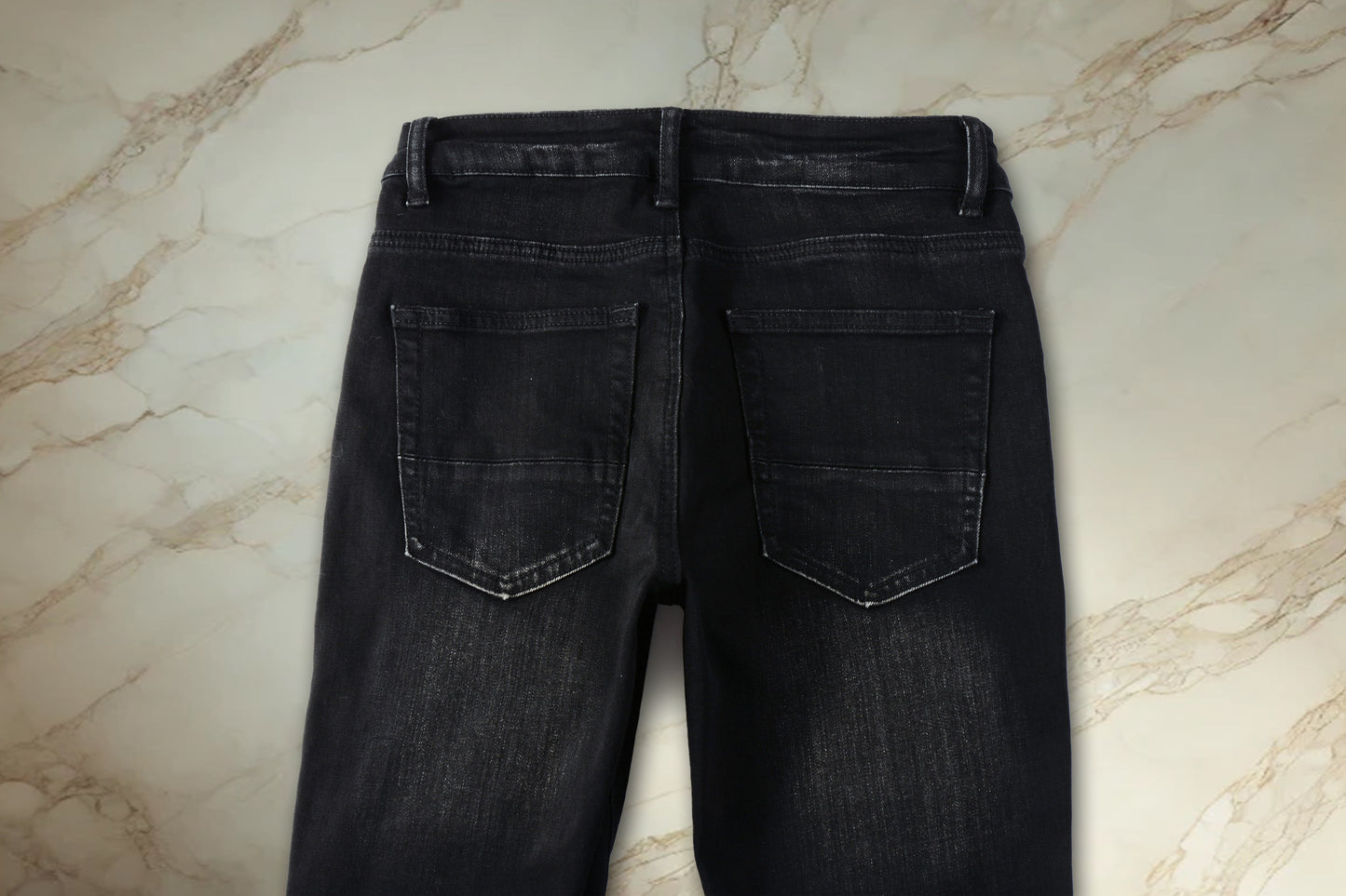 Black Turquoise Patch Denim