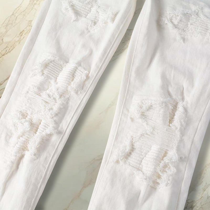White Distressed Denim