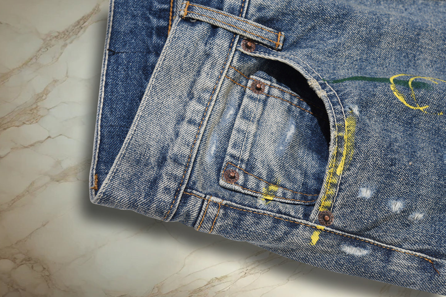 Painted Flared Denim