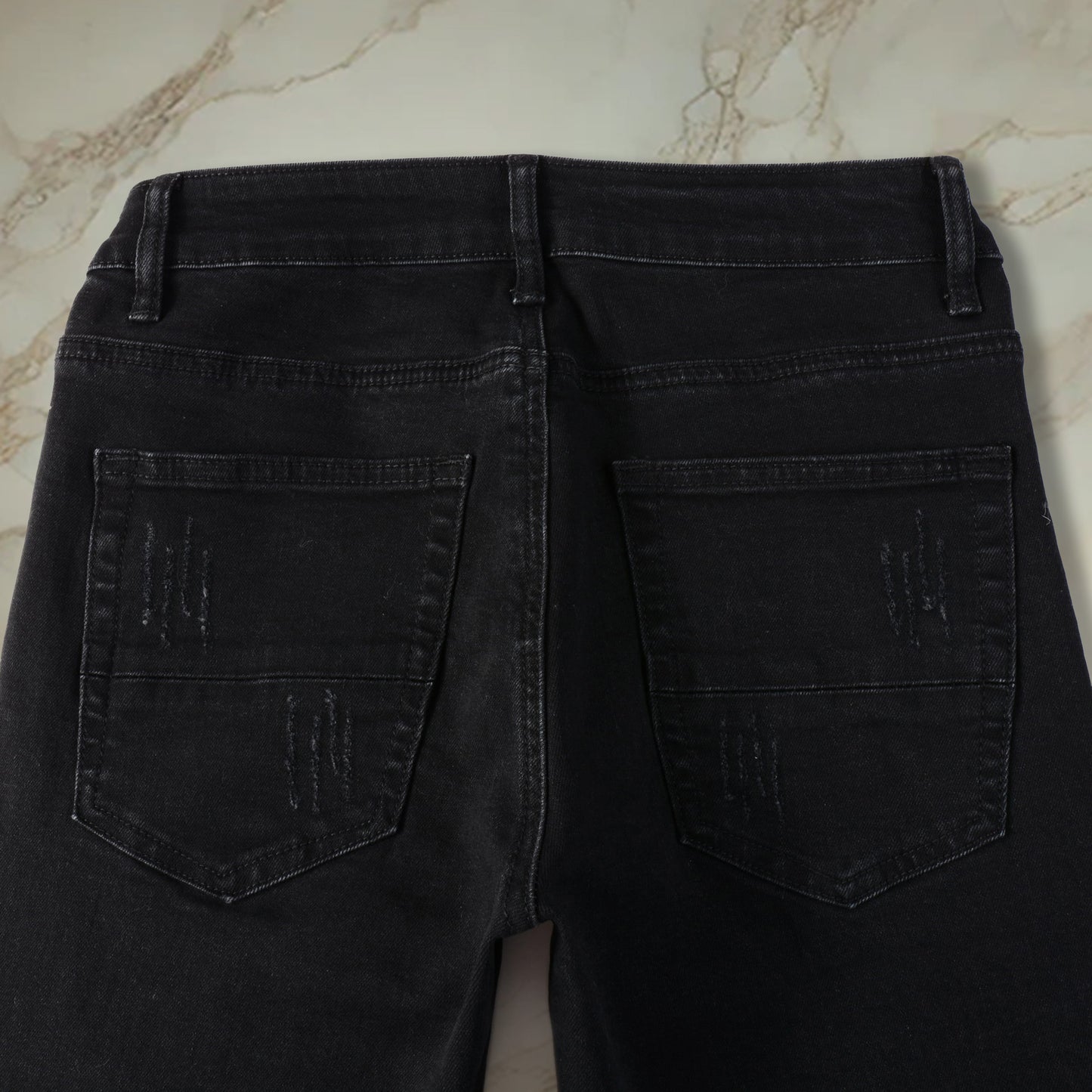Black Green Patch Denim
