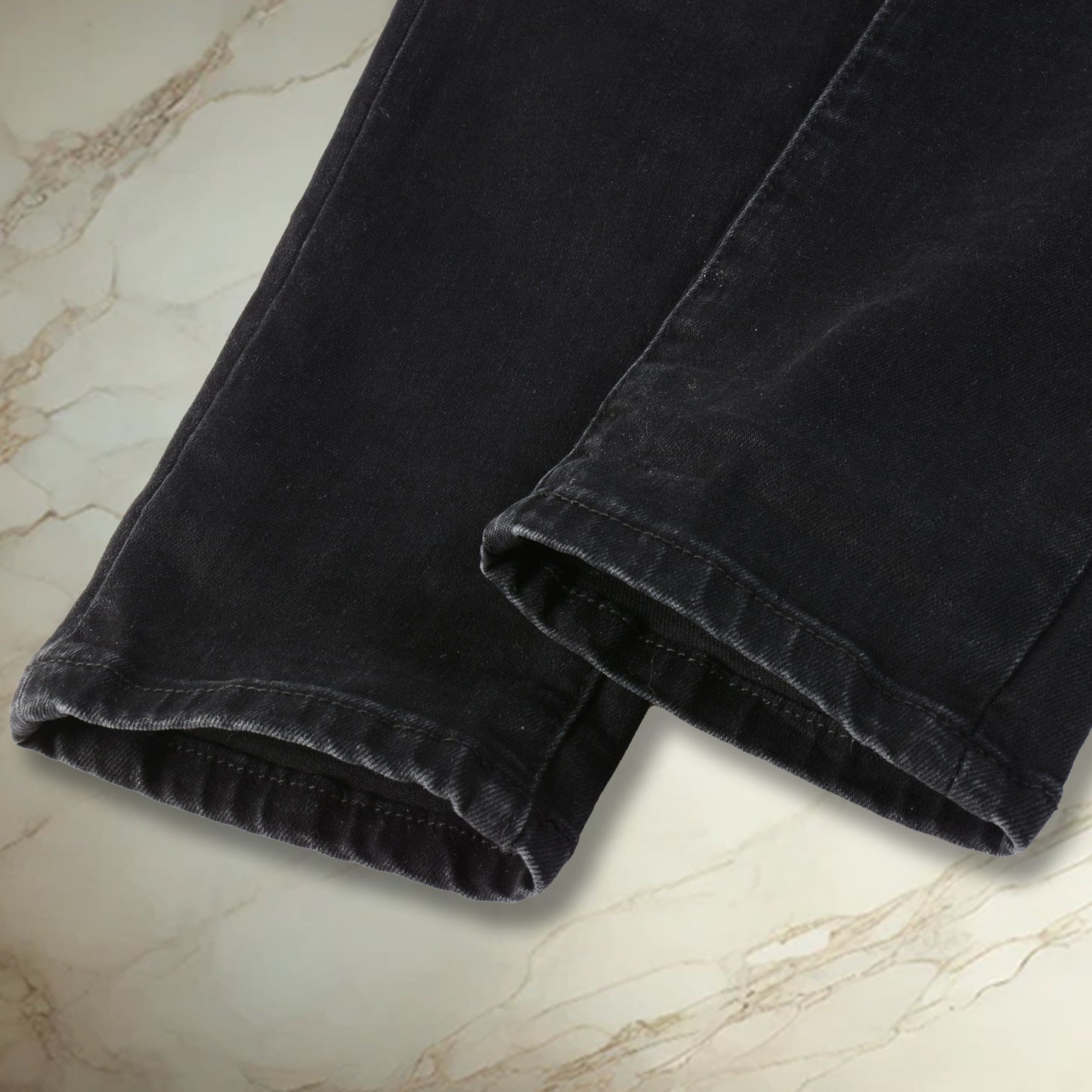 Black Green Patch Denim