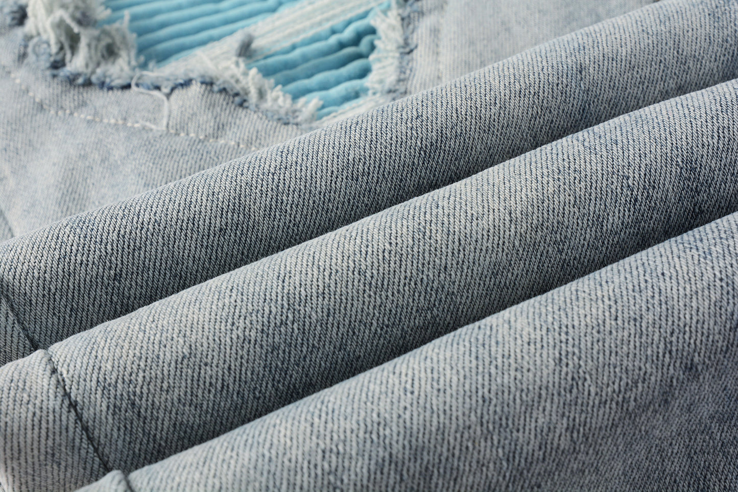 Turquoise Patch Denim