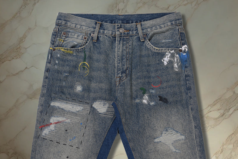 Painted Flared Denim