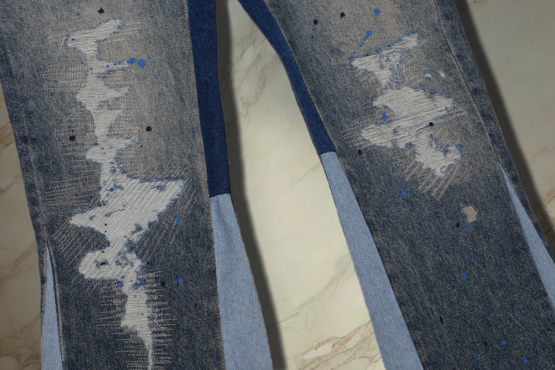 Painted Flared Denim