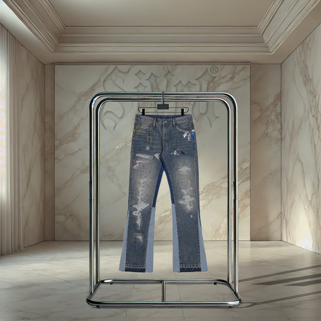 Painted Flared Denim