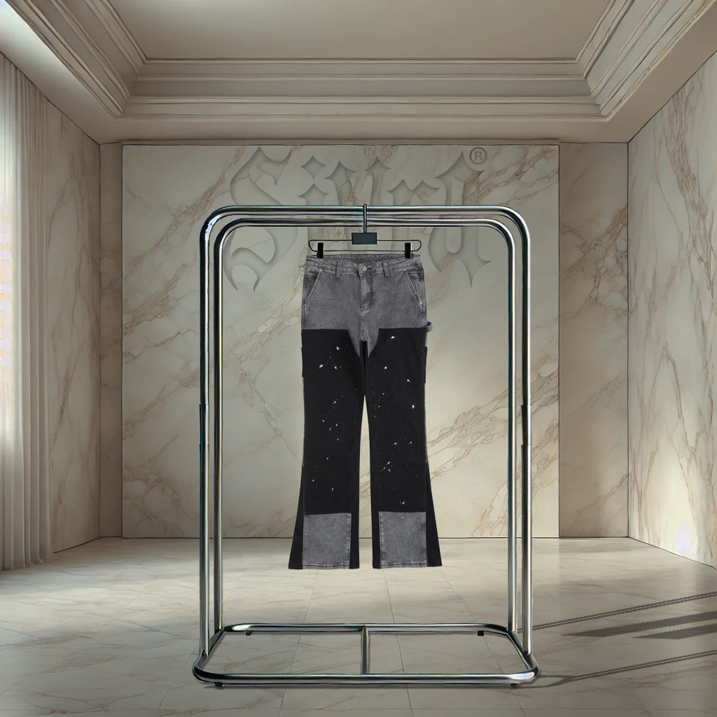 Shadow Painted Flared Denim