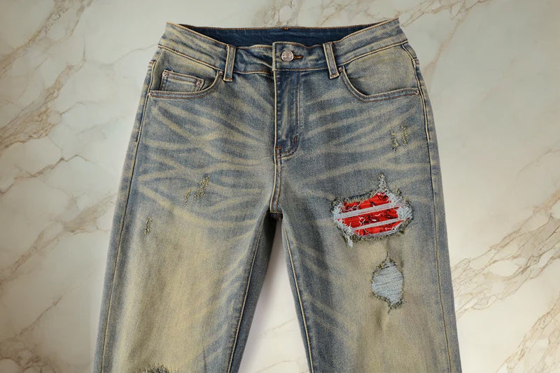 Orange Bandana Denim