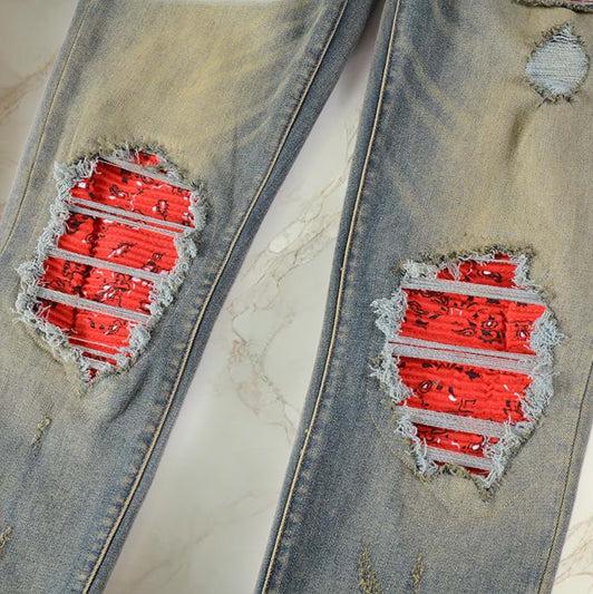 Orange Bandana Denim