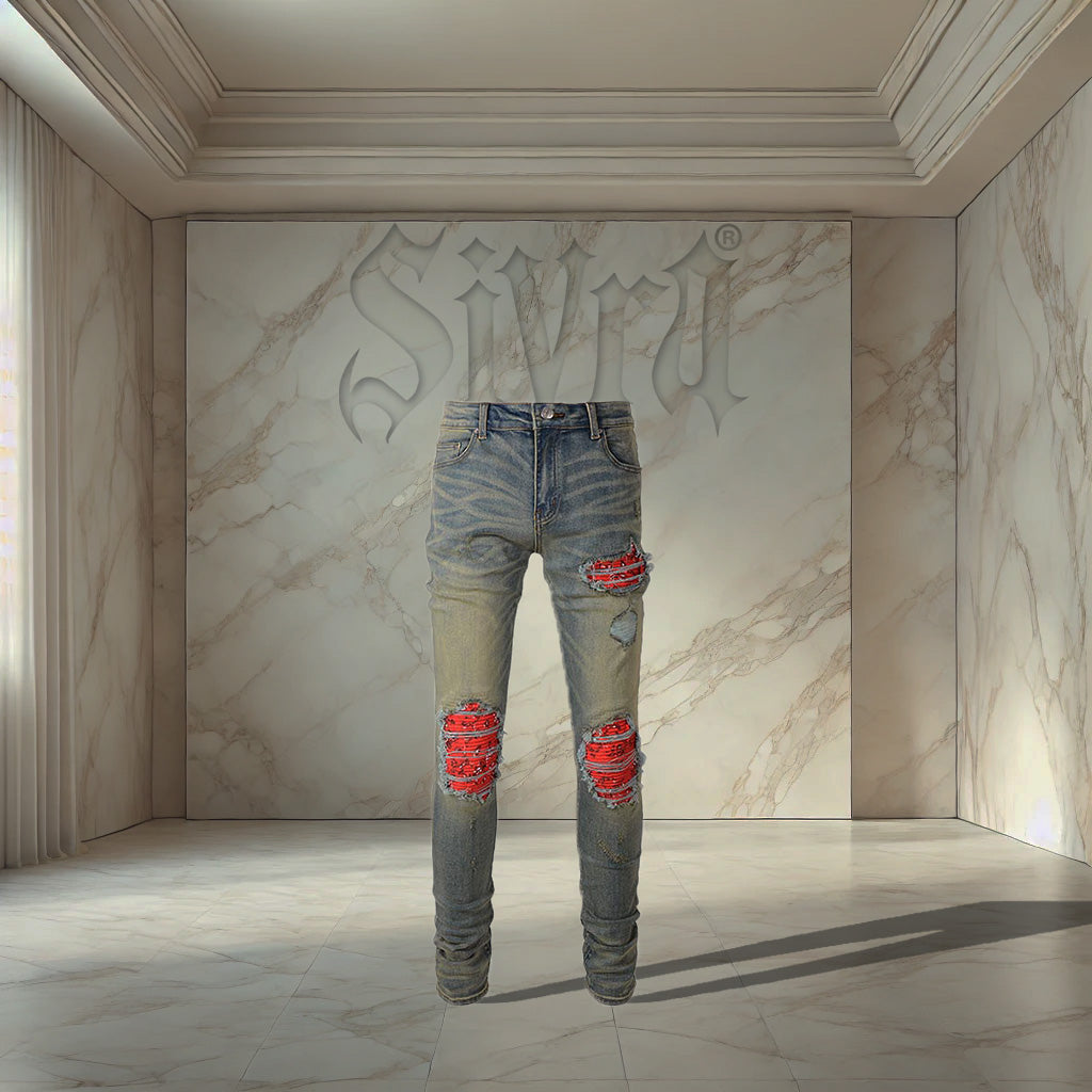 Orange Bandana Denim