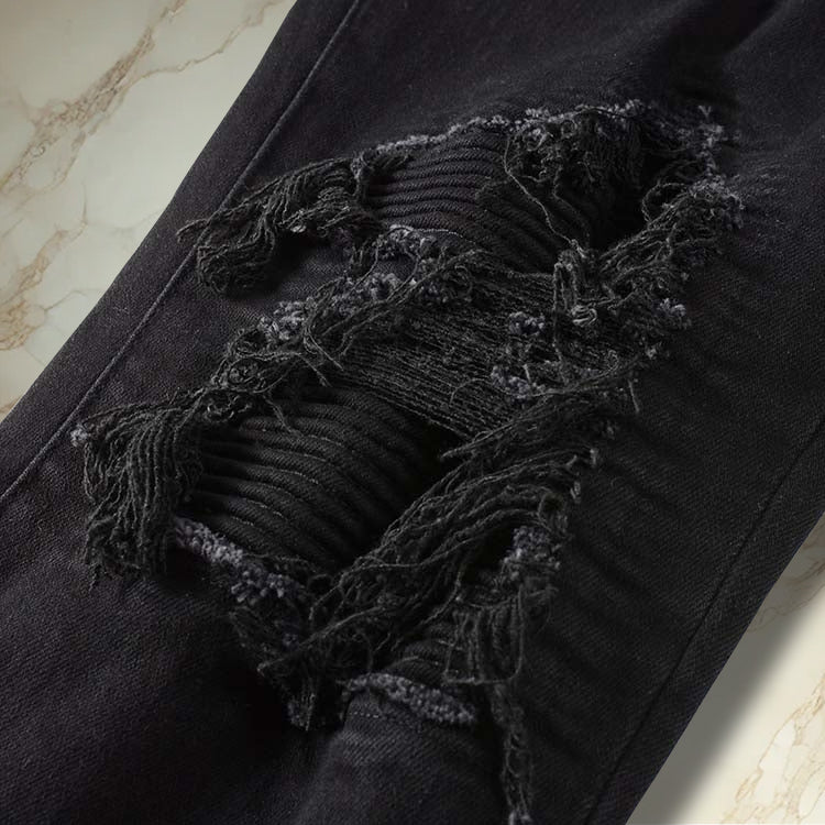 Black Distressed Denim